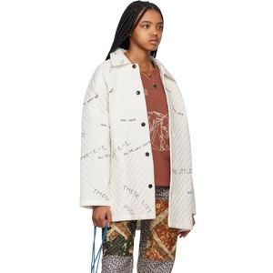 BODE White Quilted Little Pigs Jacket L XL